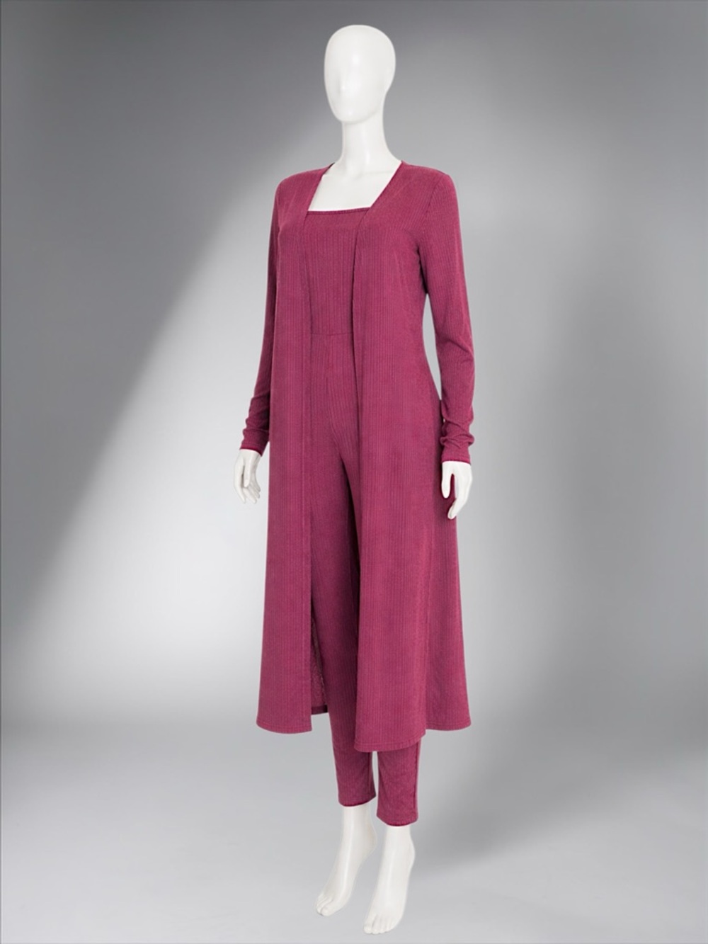 Longline Ribbed Jumpsuit Set - Picture 5 of 13